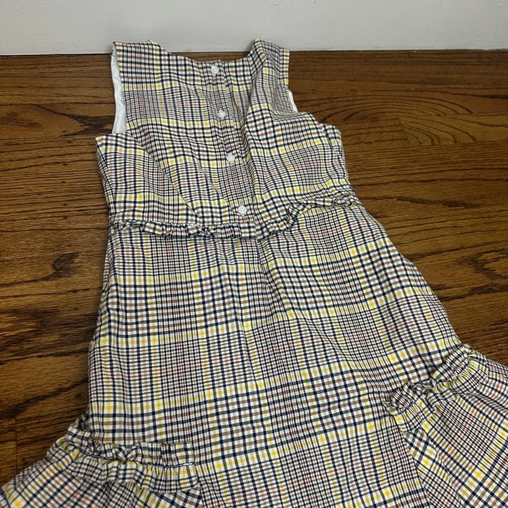 Janie and Jack Girls Size 8 Plaid Ruffle Sleeveless Dress Preppy Classic Fall
